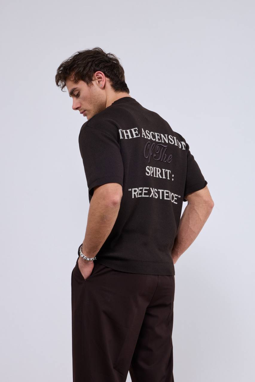 T-shirts סרוג 734-חום