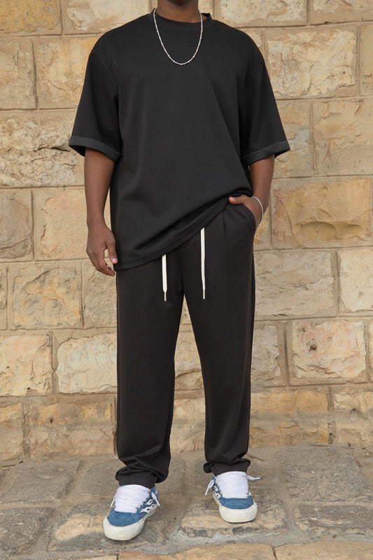 894 מכנס בד איטליה-שחור