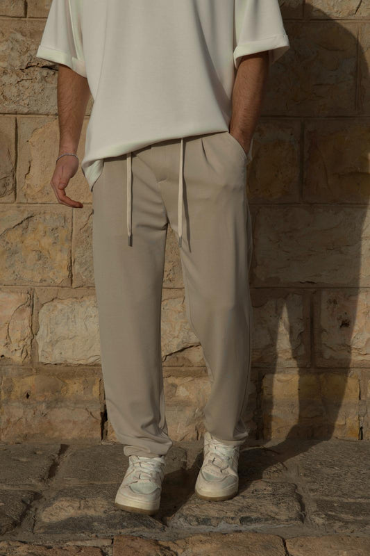 894 מכנס בד איטליה-שמנת