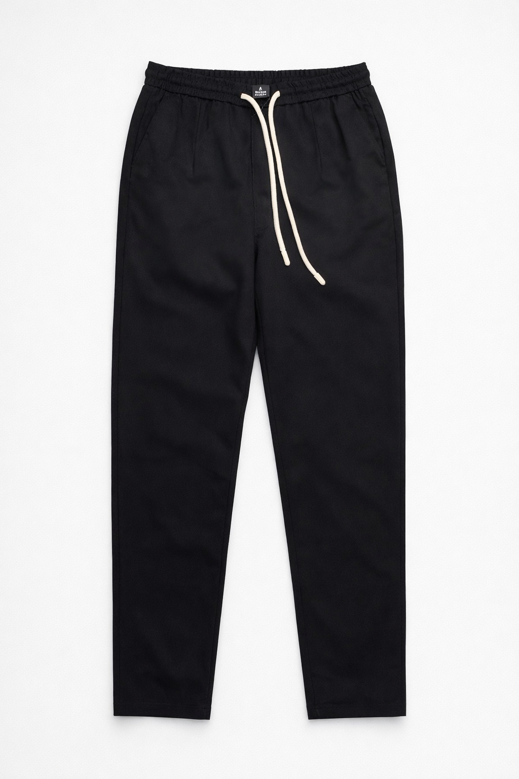 908 מכנס אופנה בד פסים-שחור